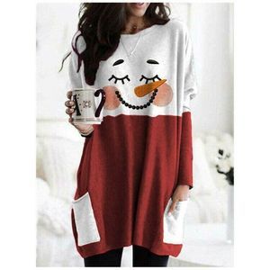 Sweet Snowman Double-Pocket Tunic Shirt Women- Asst. Sizes